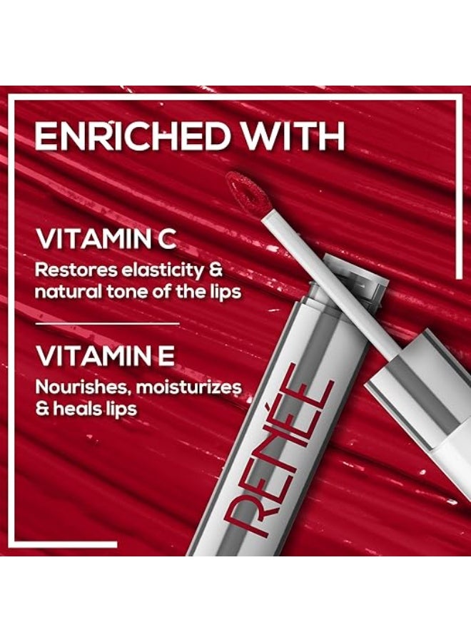 RENEE Gloss Stay Transfer-Proof Liquid Lip Color - Rosalia 3.5ml, Rich Intense Payoff High Pigment Super Glossy Finish, Waterproof, Smudge-proof, Lasts Up To 12 Hours, Enriched with Vitamin E & C - Image 4